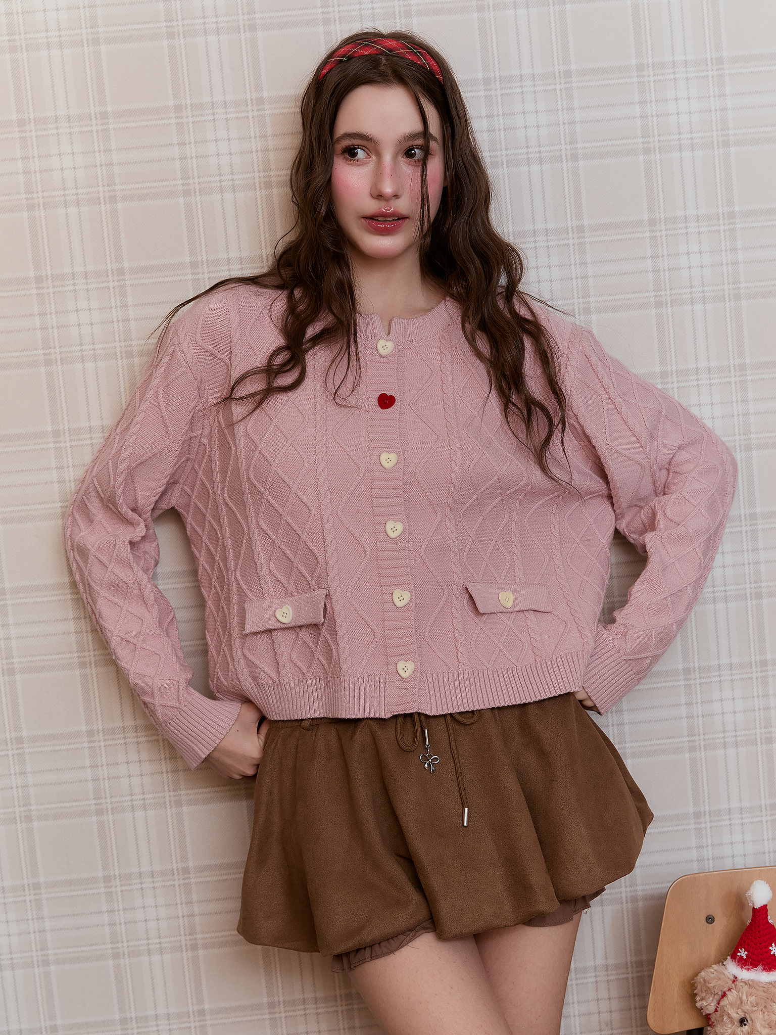 Gingerbread cardigan (Pink)