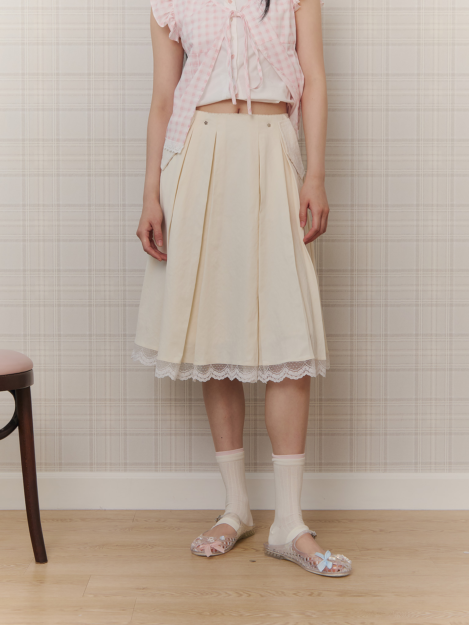 Lynn Midi skirt (Cream)