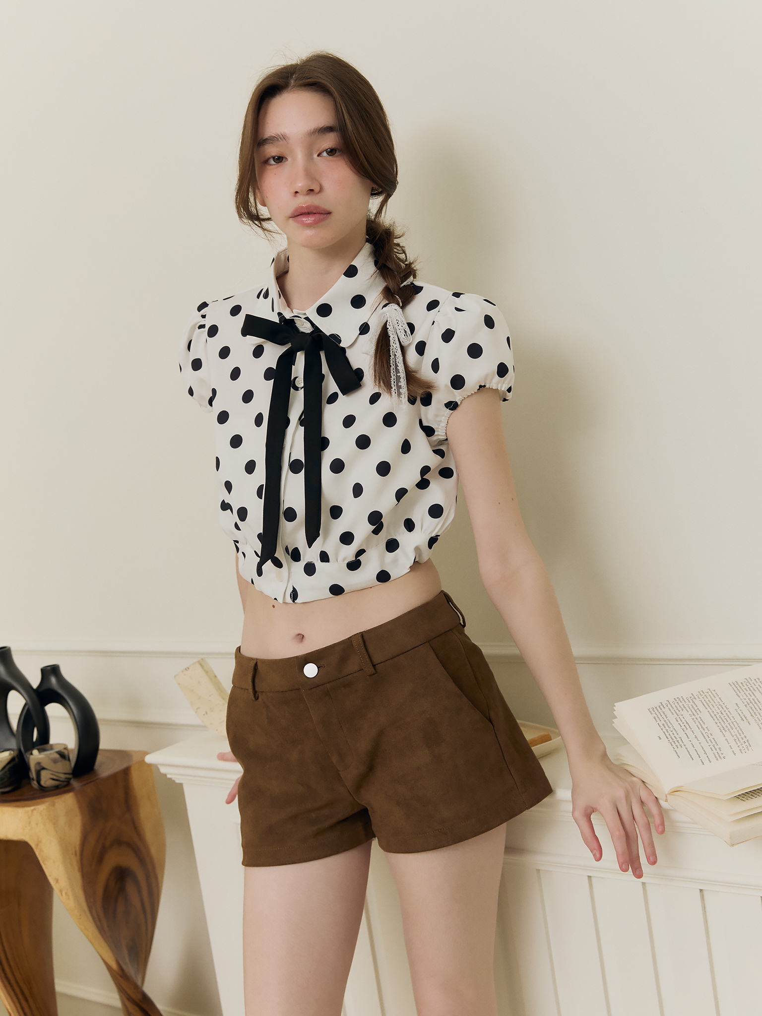 Gummy top (White polkadot)
